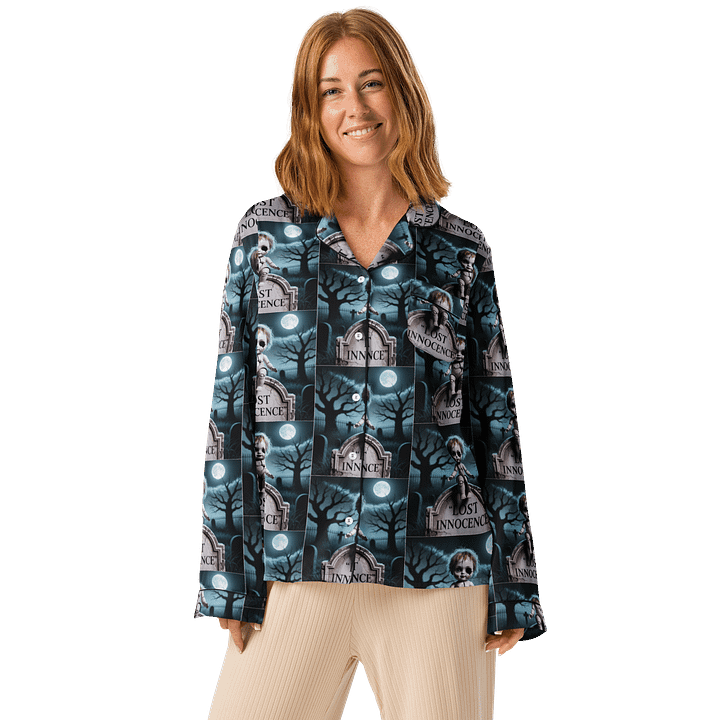 Midnight Veil Designs All-Over Print Women's Long Sleeve Pyjama Top - Lost Innocence product image (1)