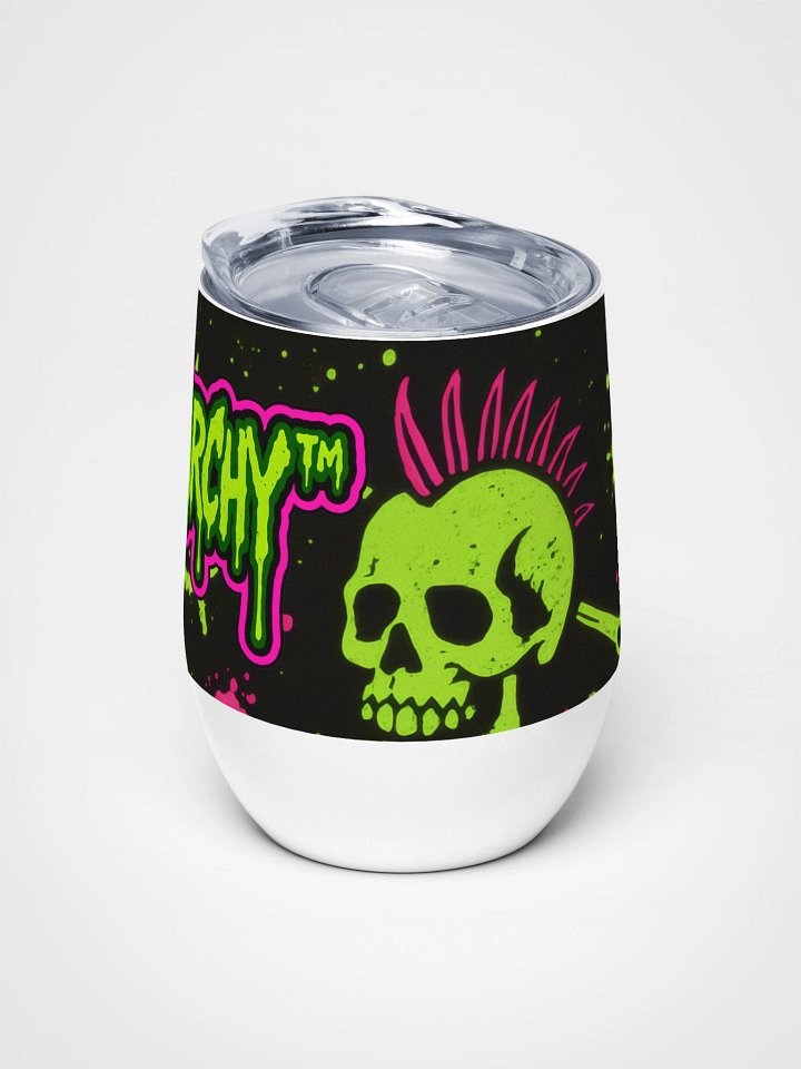 Yarnarchy™ Punk Skull Wine Tumbler – Crochet Chaos Edition product image (1)