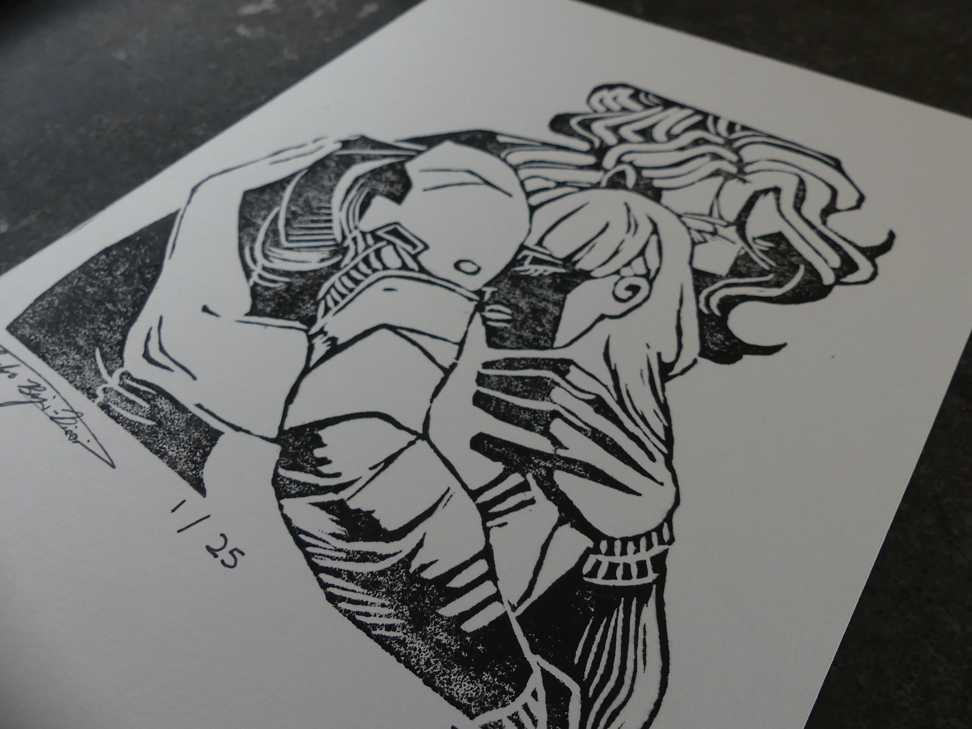 "Embrace", Original Linoleum Print (very limited) product image (1)