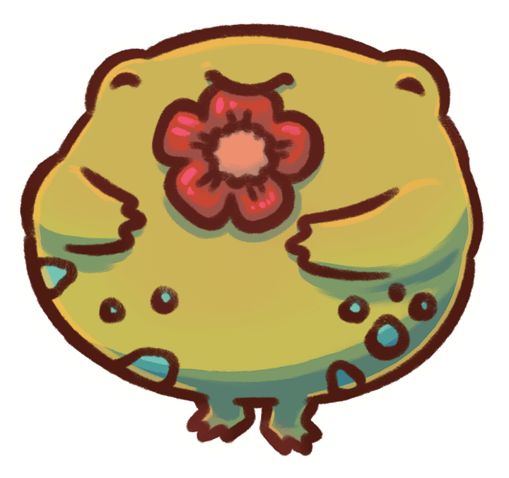 sticker : flower frog product image (1)
