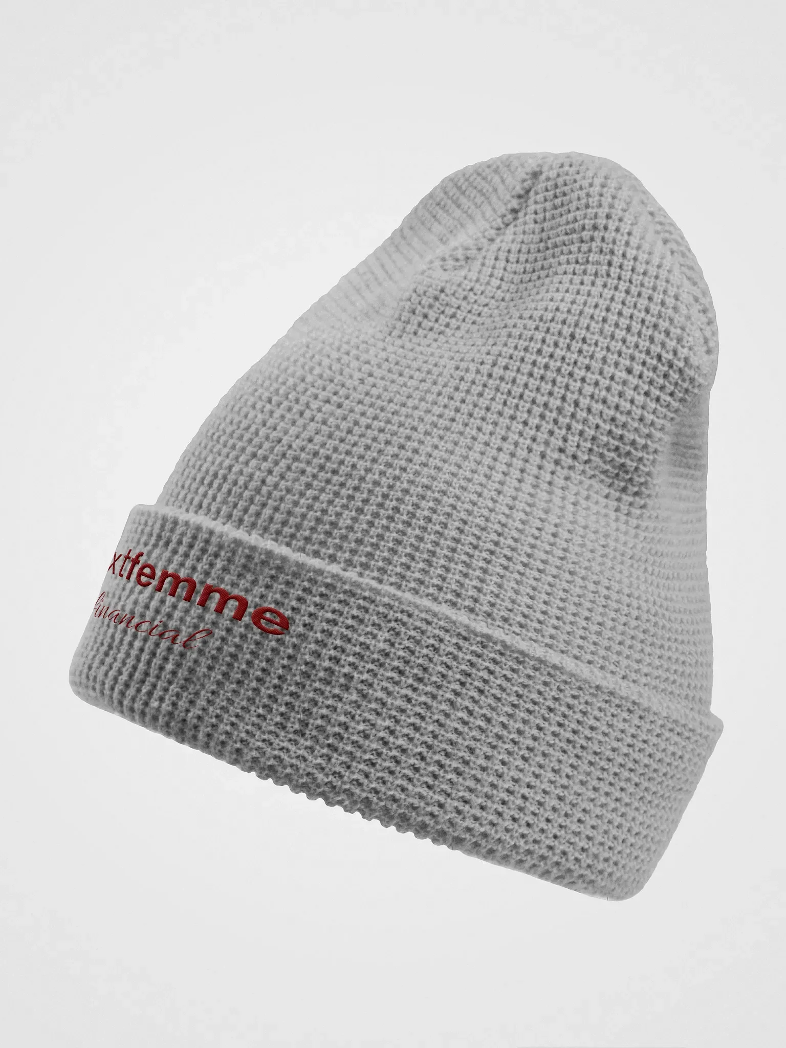 Cozy Honeycomb Waffle Beanie with Maroon Logotype product image (6)