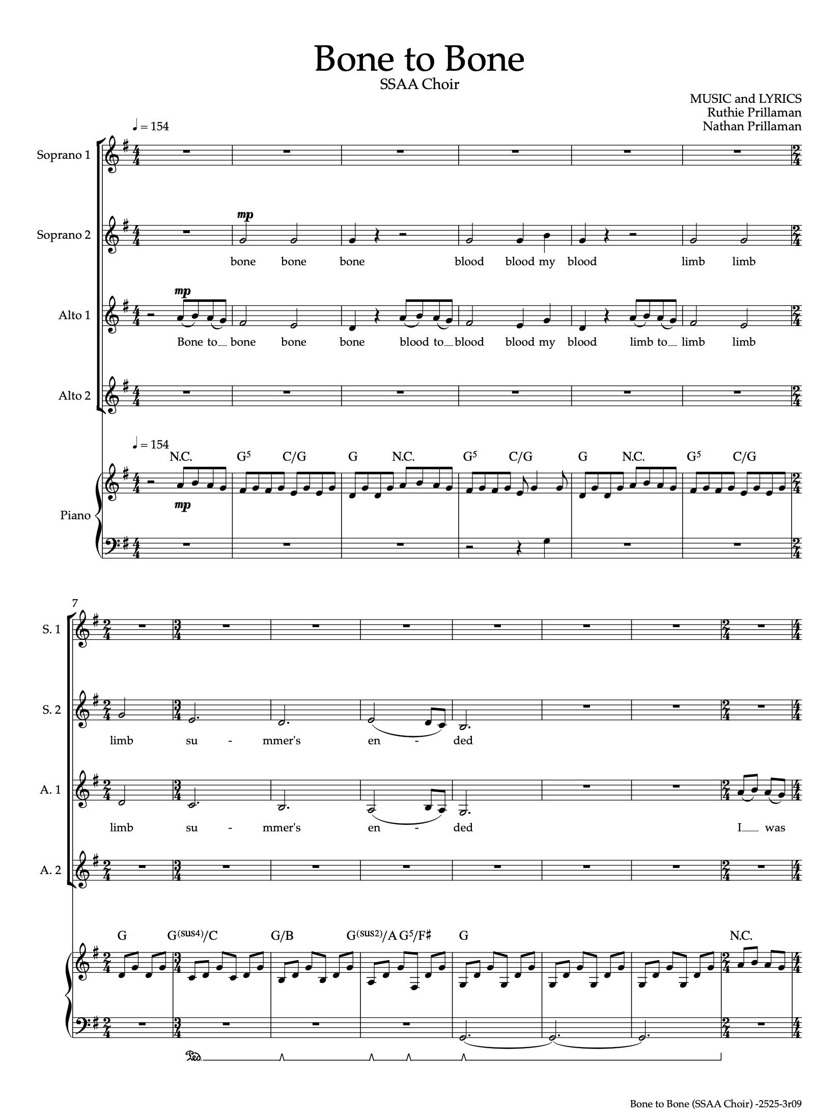 Bone to Bone Sheet Music - SATB and SSAA Choral Arrangements product image (2)