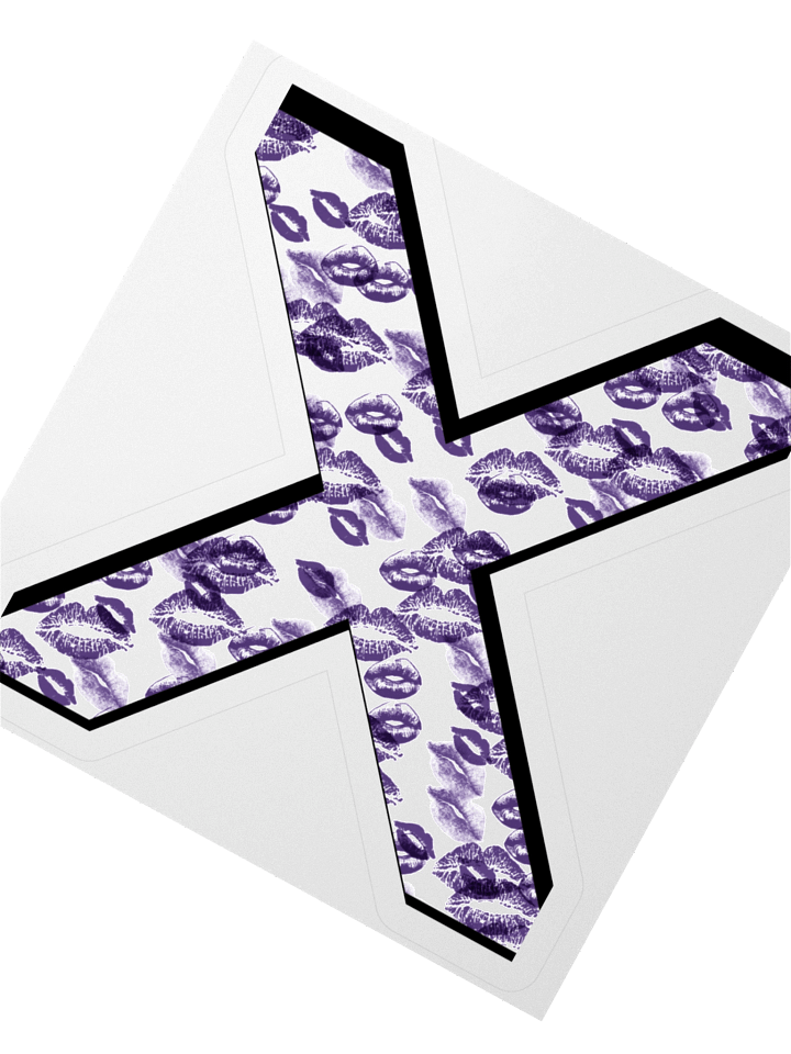 White X Purple Lipstick Kisses | Kiss-cut Sticker product image (2)