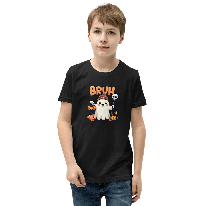 Spooky Ghost Bruh Halloween Youth T-Shirt product image (1)