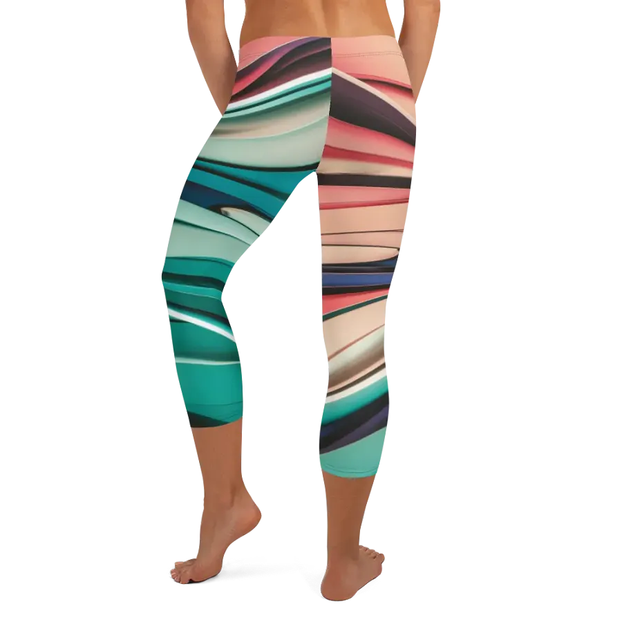 TDS Music Women's Capri Leggings with Abstract Geometric Print (XS-XL) product image (5)