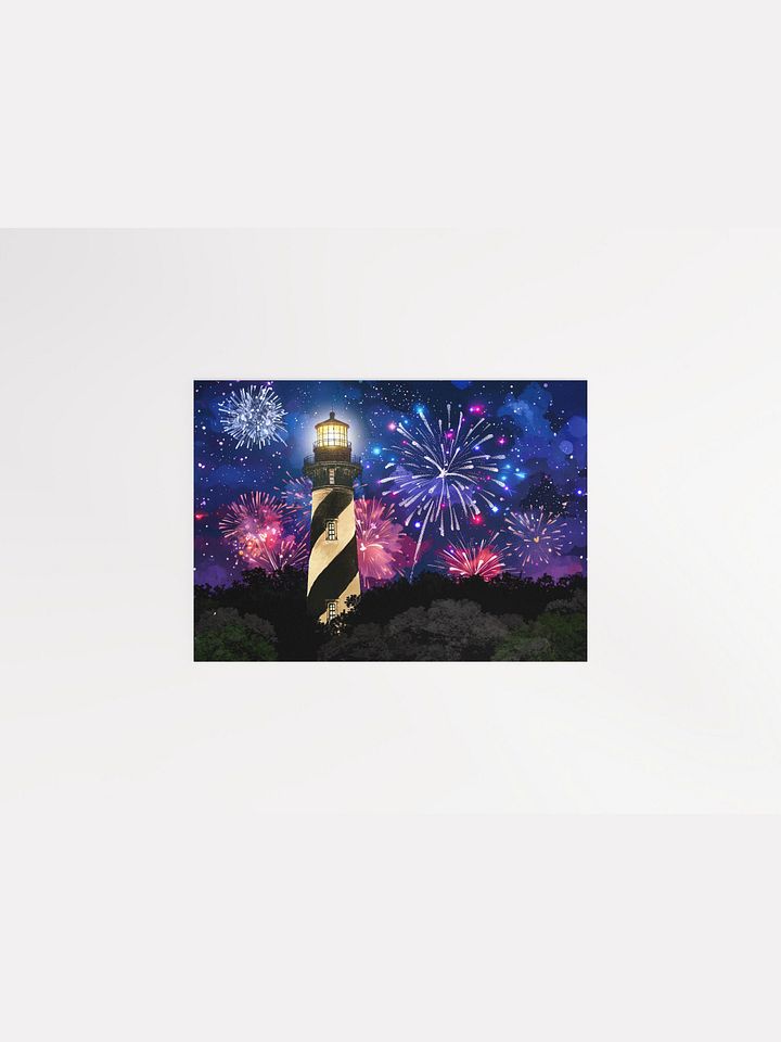 Fireworks Over St. Augustine Lighthouse – Florida Matte Poster product image (1)