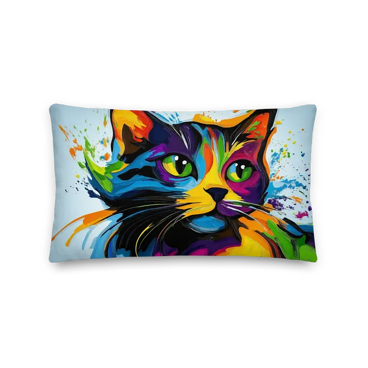 Vibrant Cat Expression Premium Pillow product image (2)