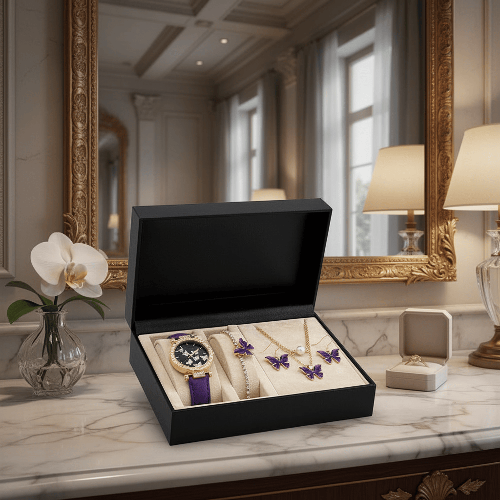 Luxury Purple Butterfly Jewelry & Watch Set product image (3)
