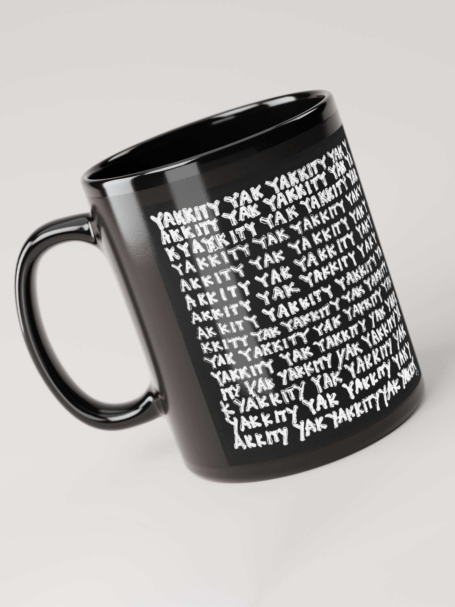 Yakkity Yak black glossy mug product image (3)