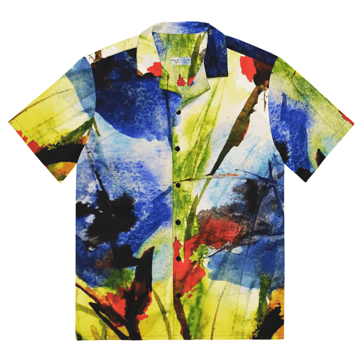 original abstract watercolour painting printed on hawain shirt product image (2)