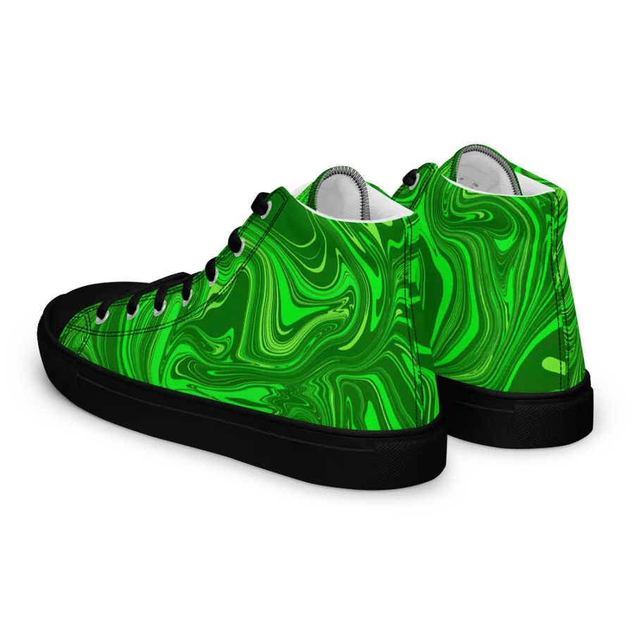 Men's High Top Canvas Shoes - Different Shades of Green Digital Fluid Art product image (11)