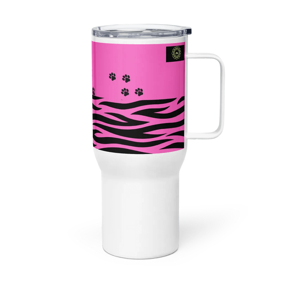 Zebra Stripes & Paw Prints Travel Mug product image (3)