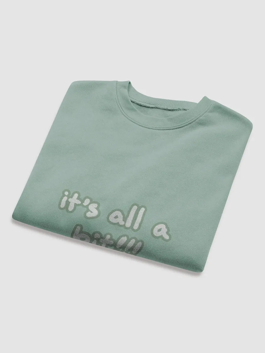 “It’s all a bit!!!” (sm. lined design, #96B697) Women's Fleece Crop Sweatshirt product image (16)