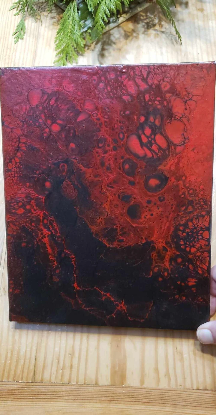 Red and Black Acrylic Pour product image (1)
