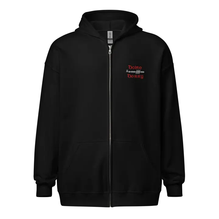 Derry/Doire, Orthodox style Ogham embroidered Zip Hoodie product image (1)