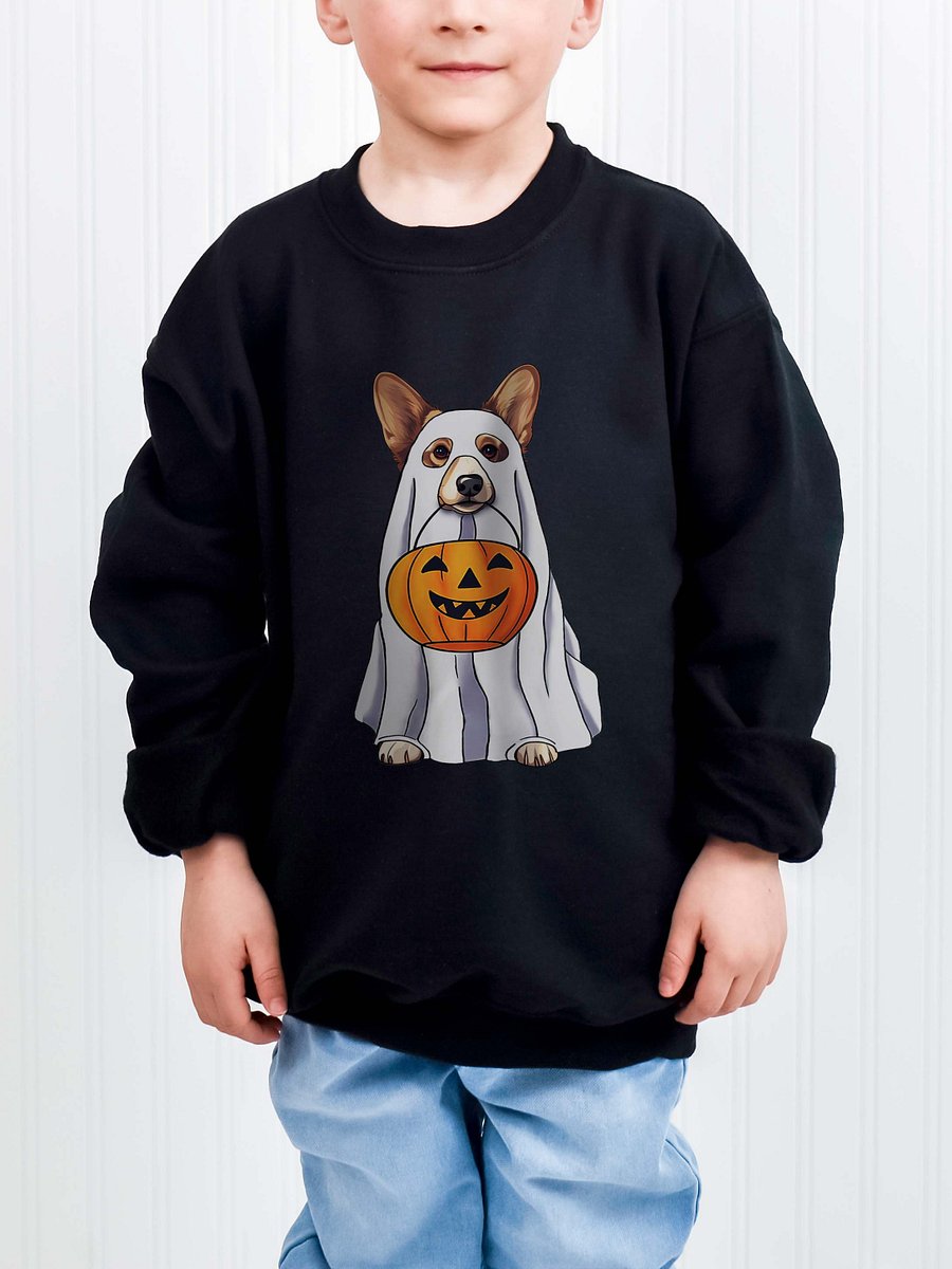 Halloween Corgi Youth Sweatshirt product image (1)