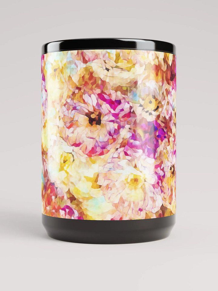 Abstract Graphic | Black Coffee Mug | Petite Roses Floral product image (2)