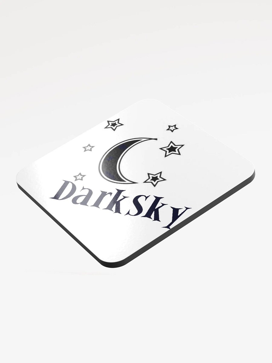 DarkSky Logo Glossed Cork Coaster (Black) product image (3)