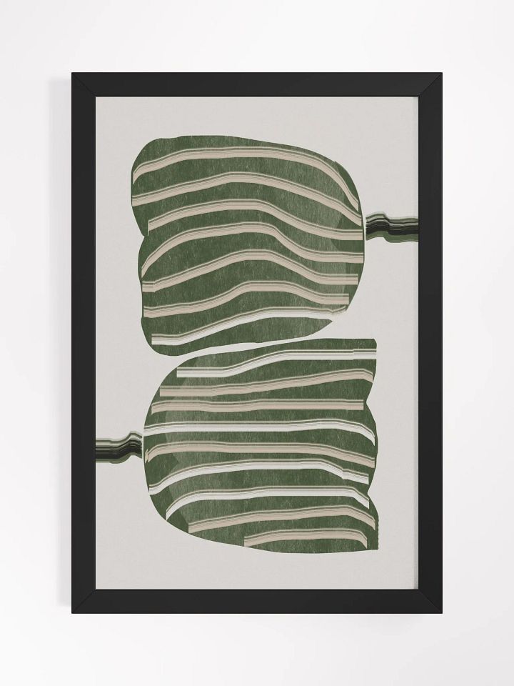 Striped Foliage Art Print | Modern Botanical Duo for Sophisticated Décor product image (1)