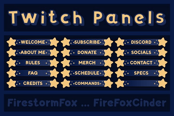 Starry Twitch Panels - Blue product image (1)
