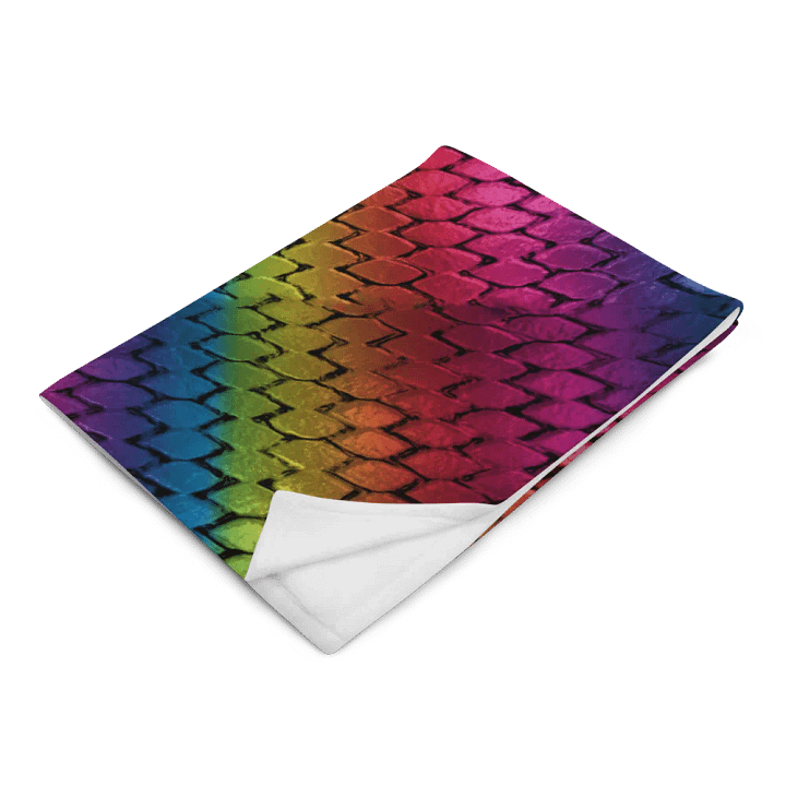 Diagonal Rainbow Dragon Scales Throw Blanket product image (2)