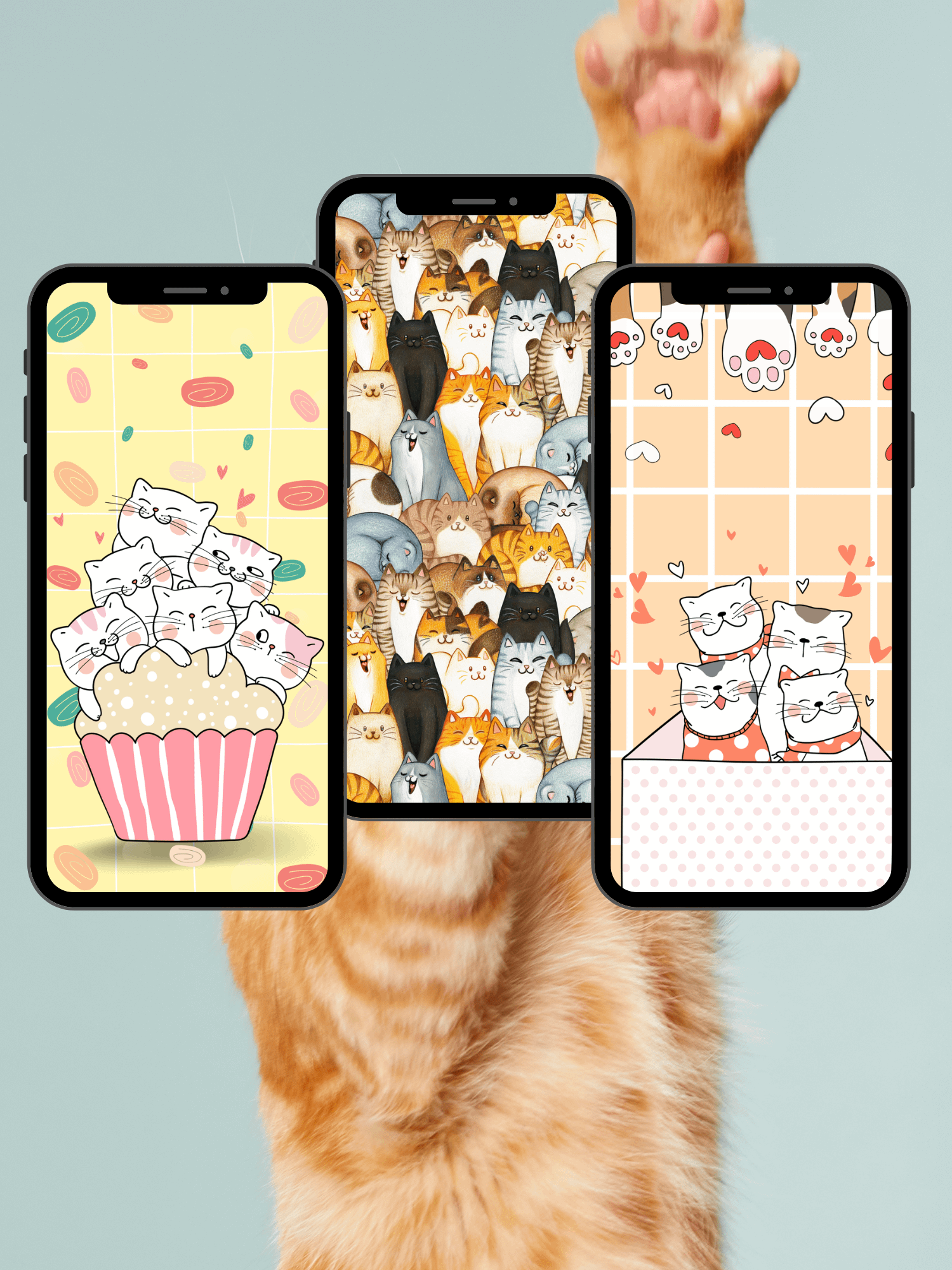 Aesthetic Cute Cat Phone Wallpaper (Set of 15) product image (4)