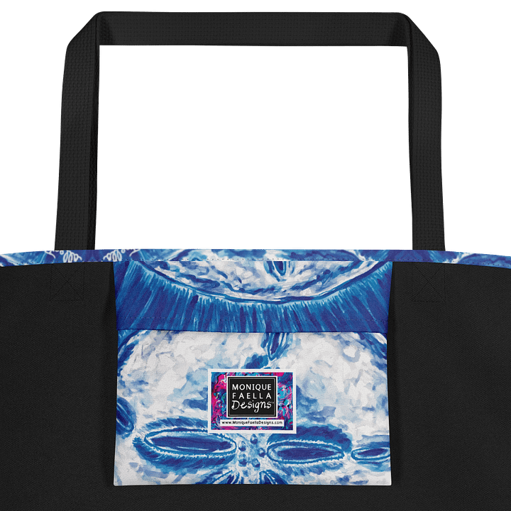 Sand Dollar Tie-Dye | Royal Blue & White Tote Bag | by Monique Faella Designs™ product image (2)