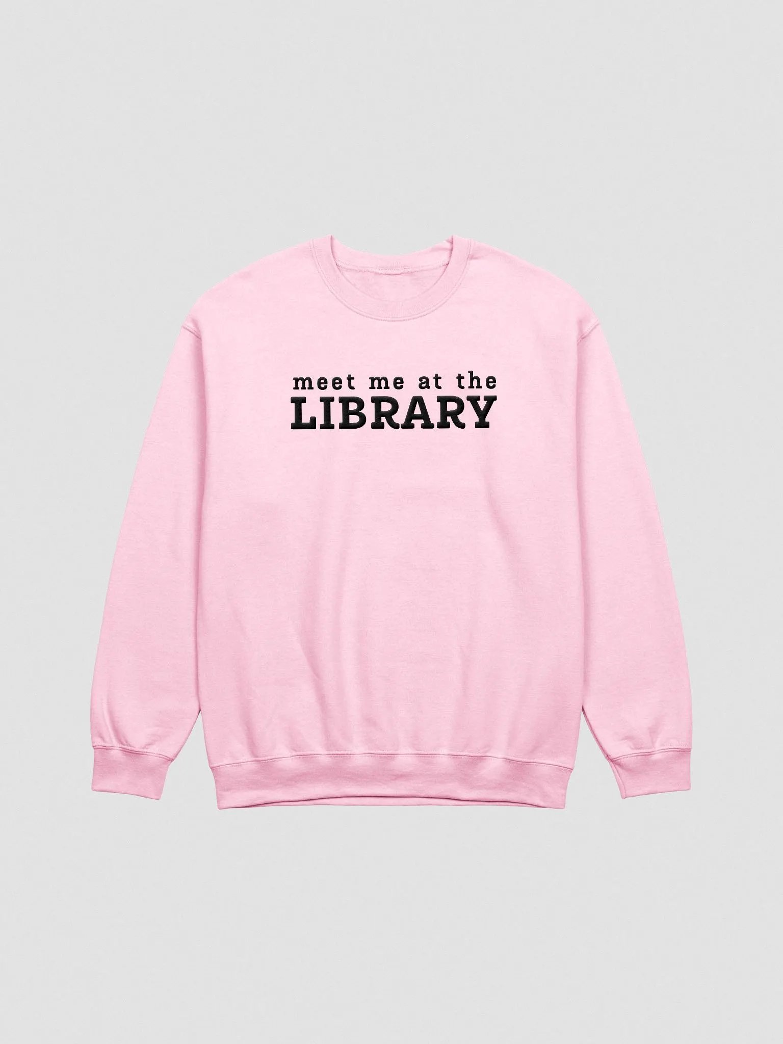 MEET ME AT THE LIBRARY Unisex Embroidered Crewneck Sweatshirt 1 product image (2)