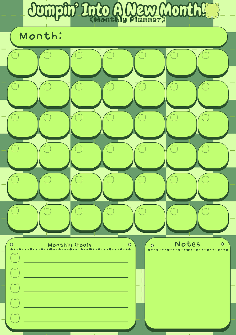 April's Planner Design - Frog Daily, Weekly, and Monthly Planner Sheets (A5 Size) product image (3)
