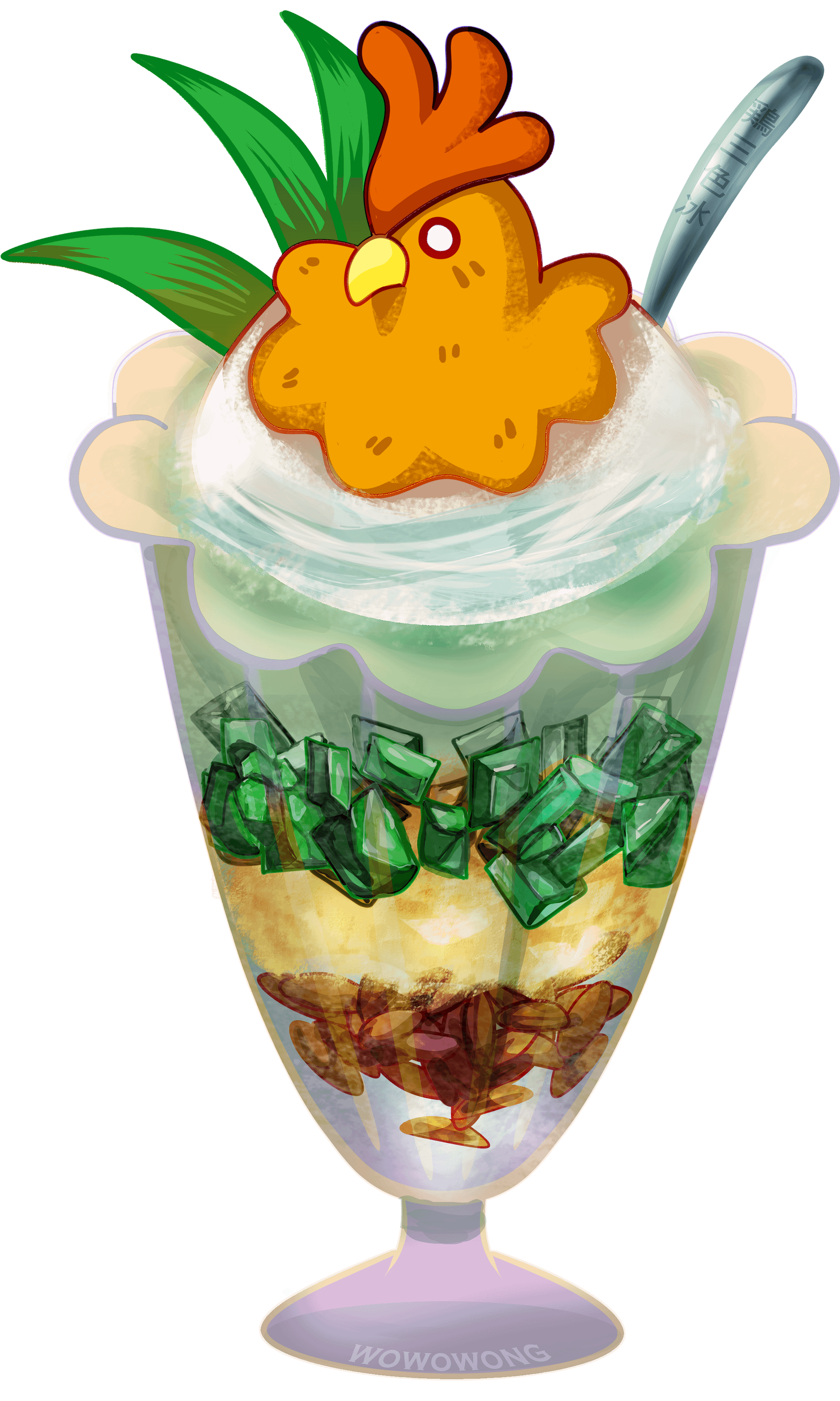 Zodiac Drinks - Three Color Rooster Dessert - Sticker product image (2)
