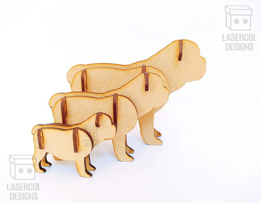 Dogs 3d Puzzle (3 Sizes) Set 3 - Laser Cut Files product image (9)
