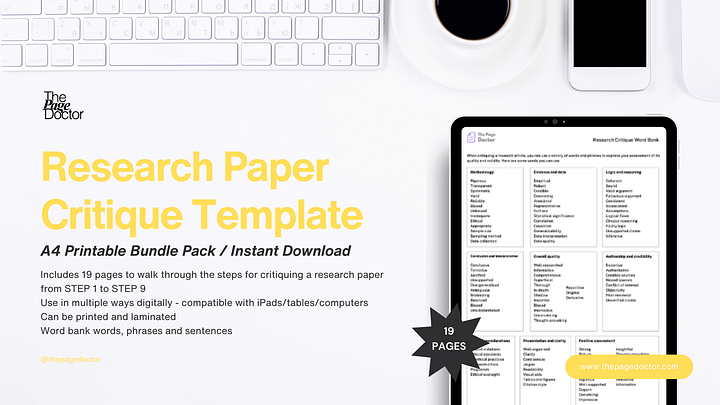 Research Paper Critique Template product image (2)