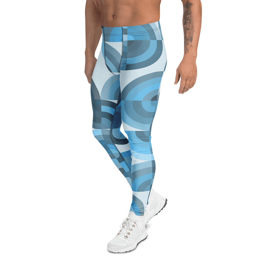 Symmetric Blue Abstract Men's Leggings product image (4)