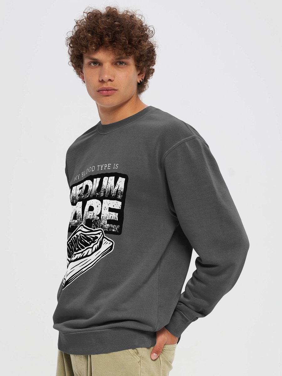 Carnivore My Blood Type is Medium Rare Steak Unisex Pigment Dyed Sweatshirt product image (3)