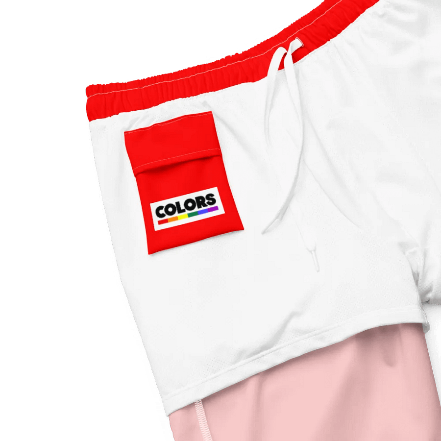 Plain Color Red Swim Trunks product image (5)