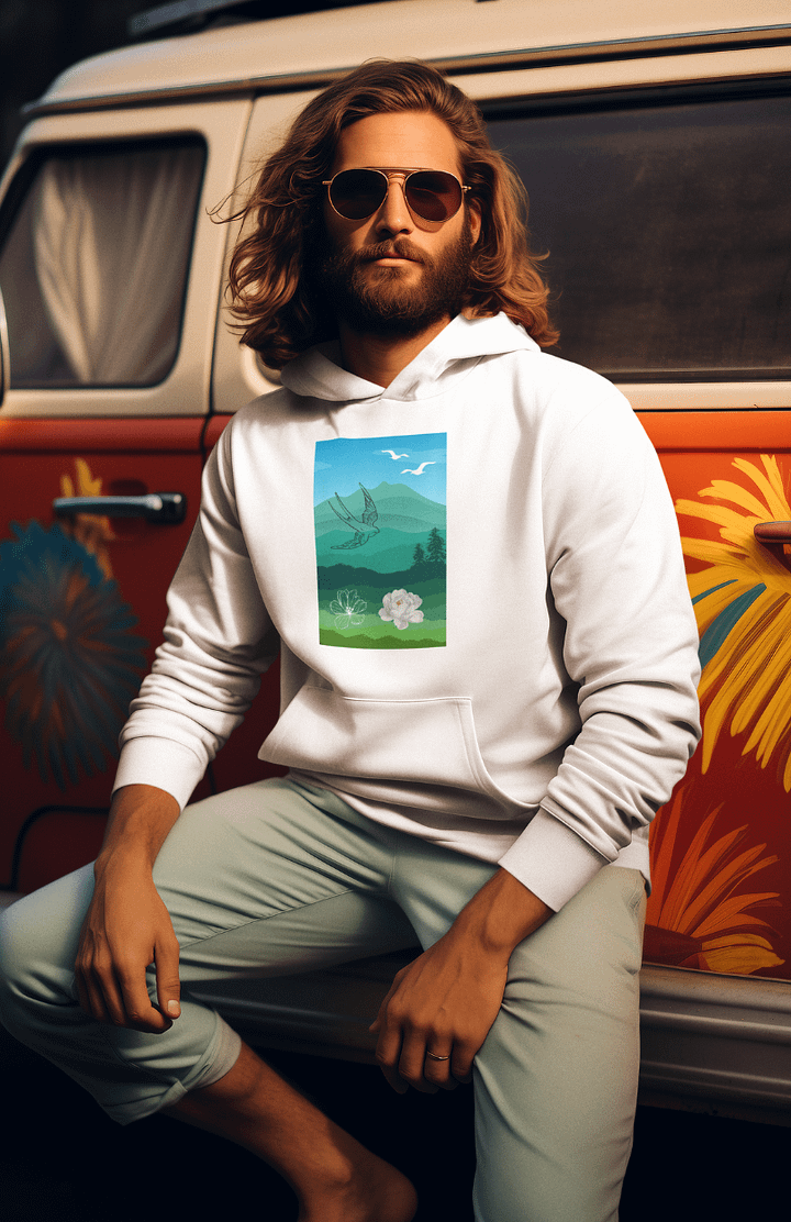 Birds in Flight Floral Horizon Hoodie product image (1)
