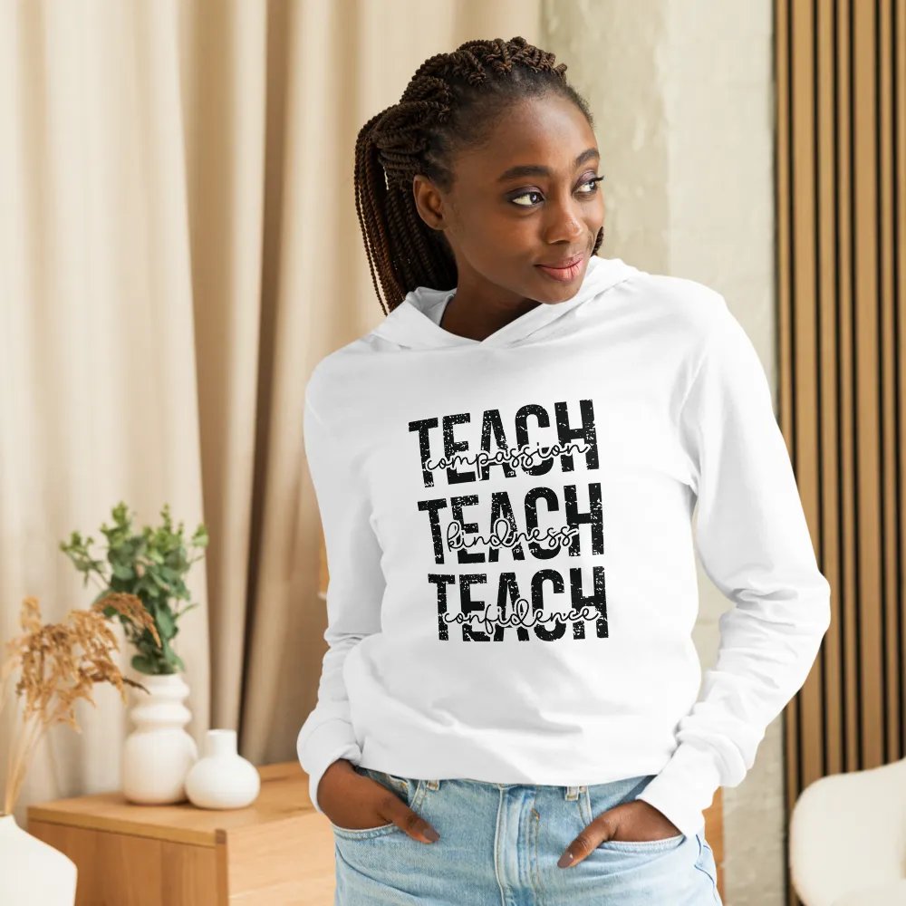 TEACH Compassion, Realness, Confidence Hooded Tee product image (7)