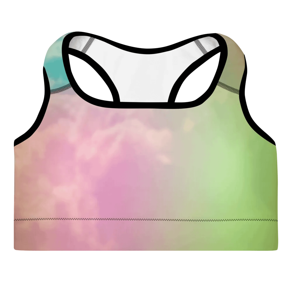 Blur cloud rainbow Design Padded Sports Bra - v11 product image (2)