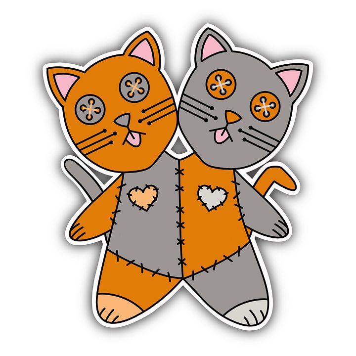 Voodoo Kitty Sticker (Orange) product image (1)