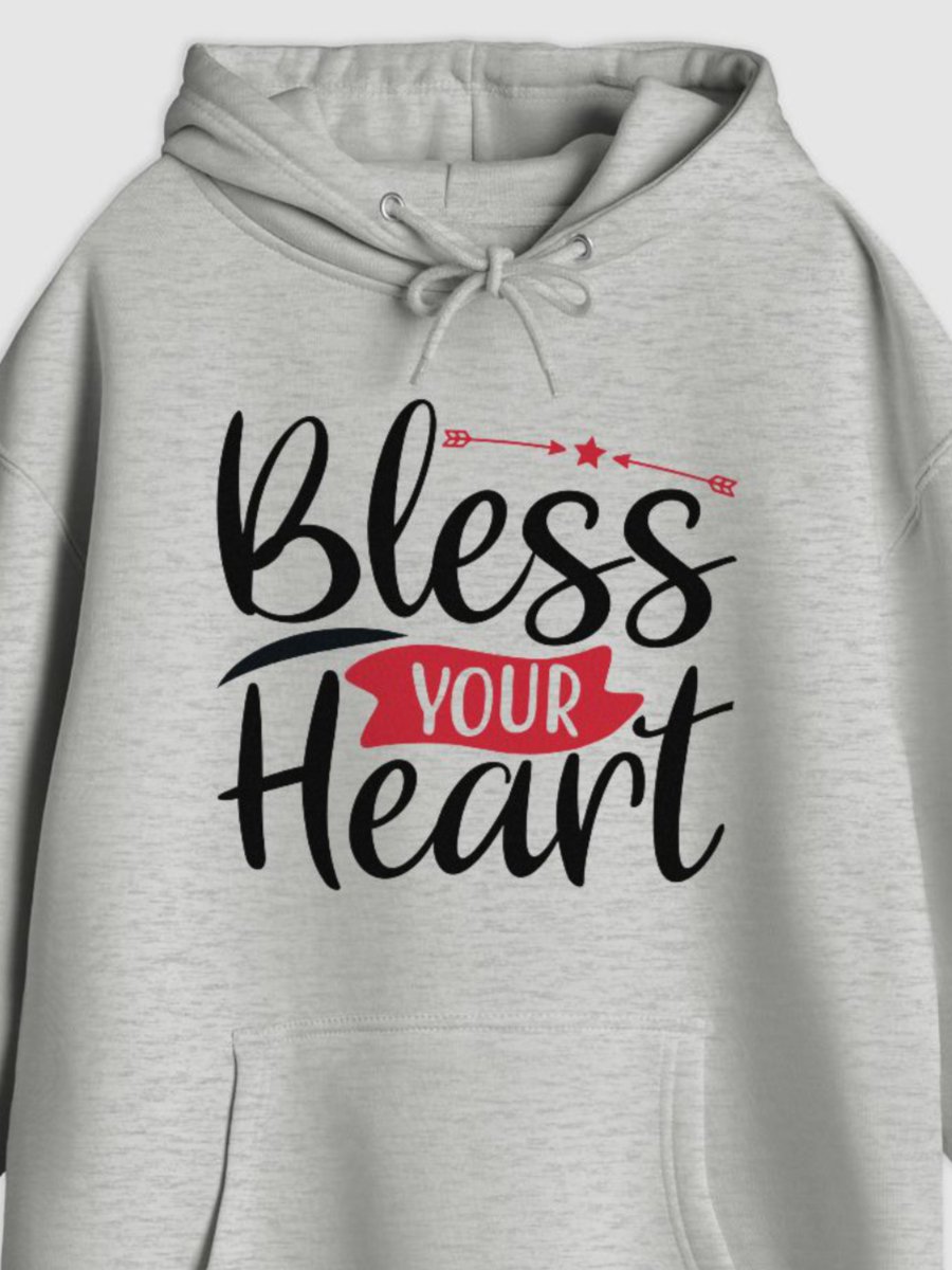 Bless Your Heart Pullover Hoodie (Front Only, Black Text) product image (2)
