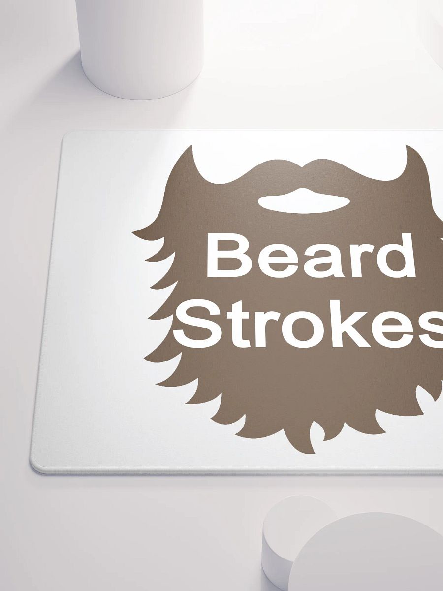 Brown Beard Strokes Gaming Mouse Pad (White) product image (6)