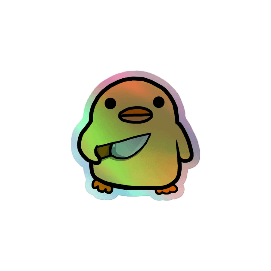 Stabby Duck Holographic Sticker product image (1)