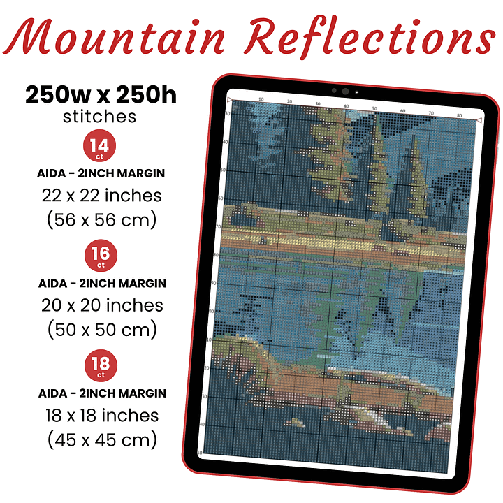 Mountain Reflections Cross Stitch Pattern product image (2)