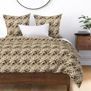 Seamless Pattern - Magnolia Pattern 2 on Beige Background product image (2)