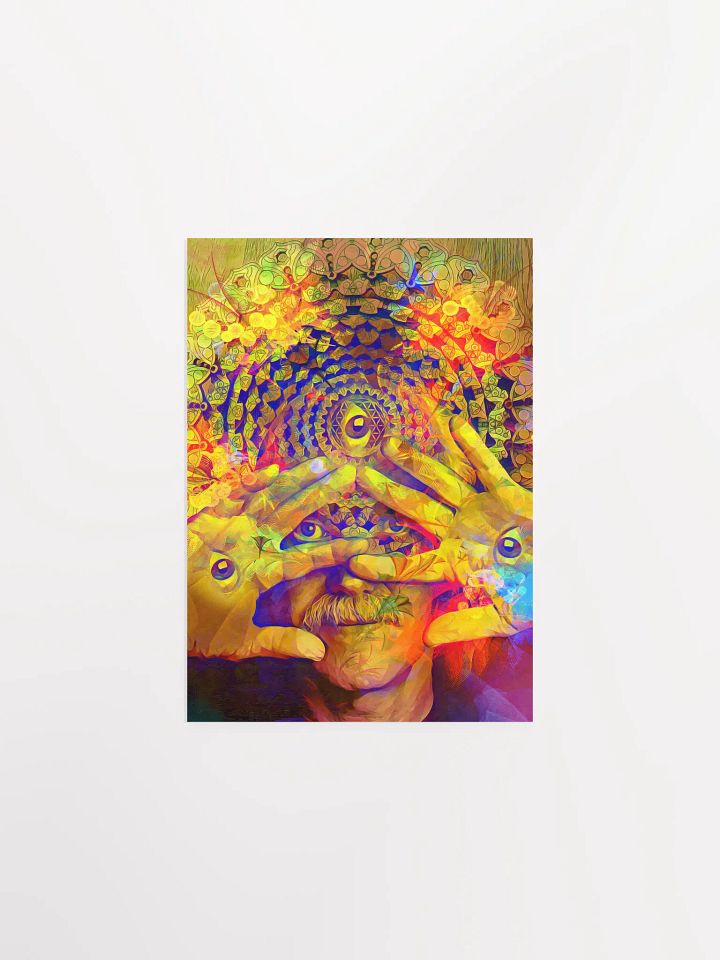 Psychedelic Visionary Portrait: Ram Dass and the Infinite Third Eye Mandala product image (2)