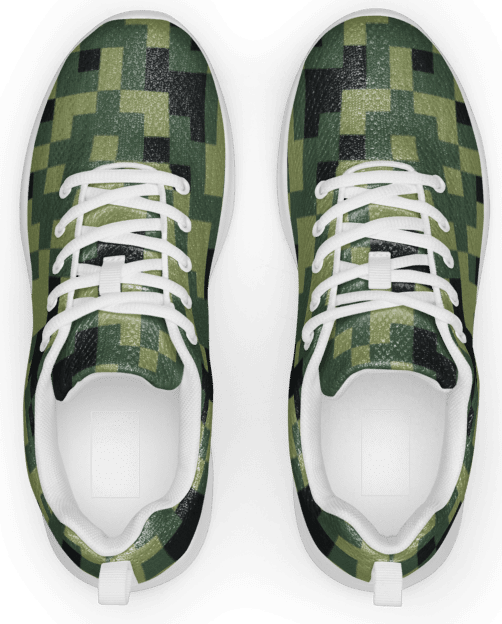 Military Green Camouflage Pixels Camo Pattern Women's Athletic Shoes product image (1)