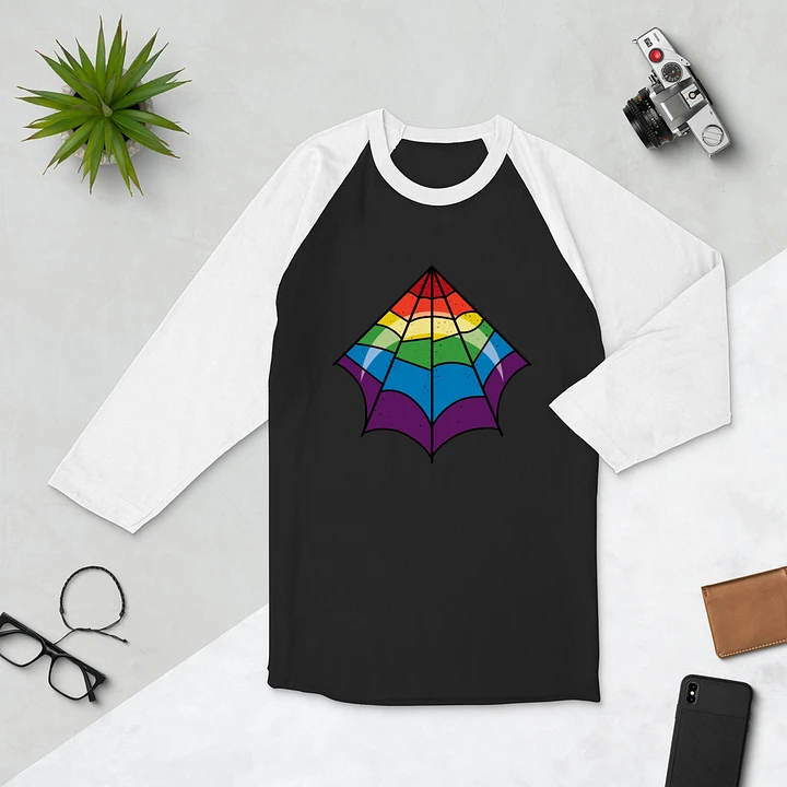 caught in a galaxy spiderweb raglan shirt product image (1)