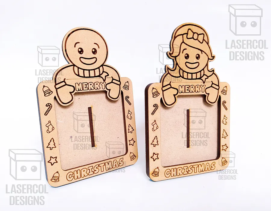 Christmas Ornaments Photo Frame Set 4- Laser Cut Files product image (3)