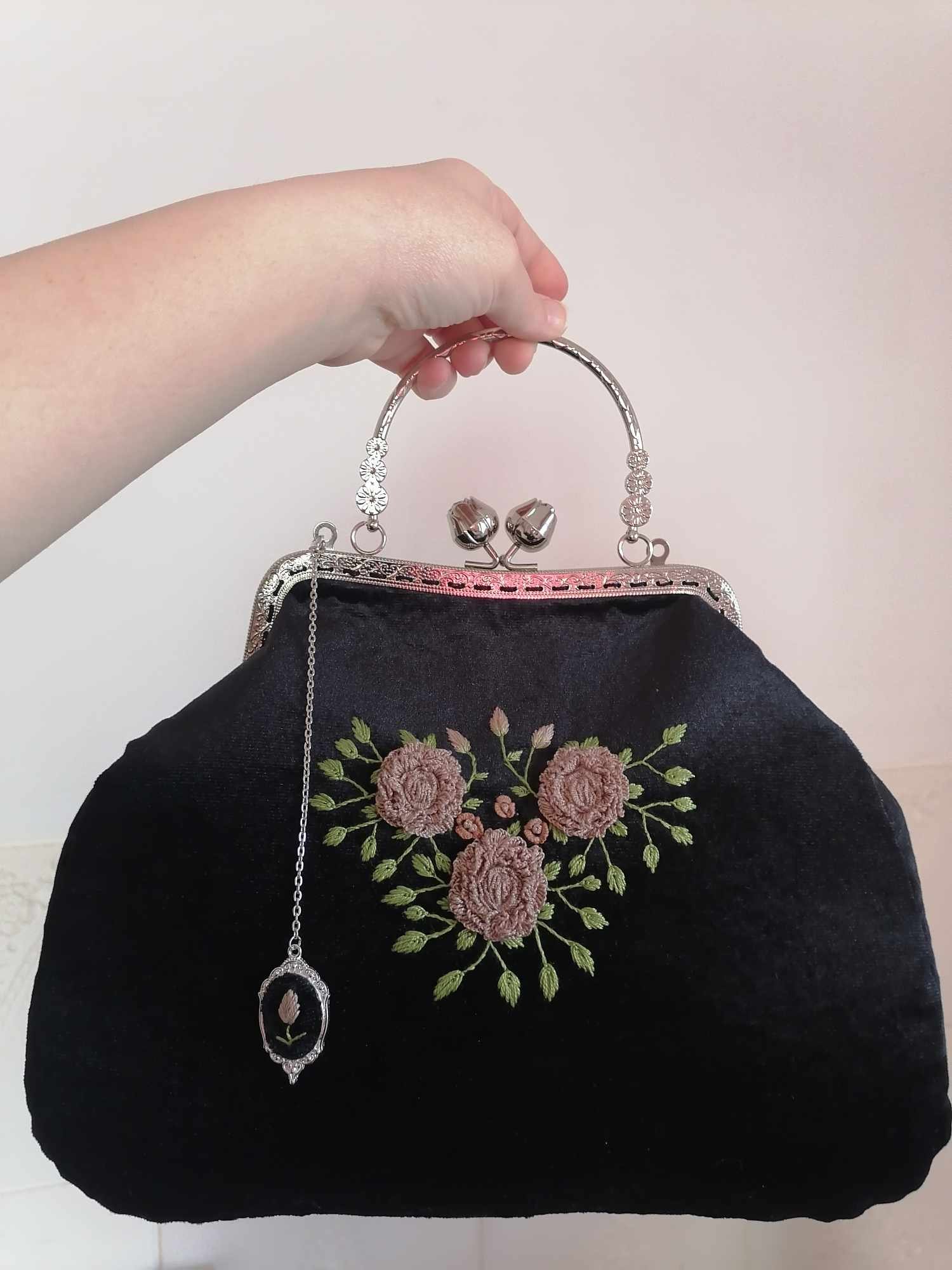 Black velvet with Brown flowers product image (3)