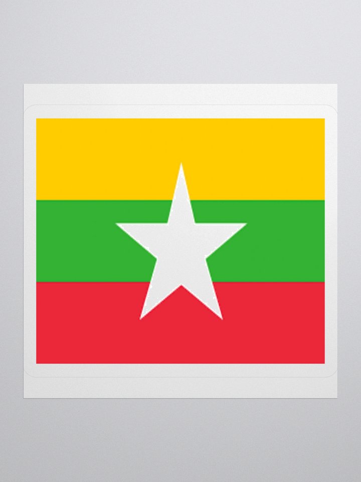 Exclusive Myanmar Flag Kiss-Cut Sticker by TDS Music - Unique Design (3" x 3", 4" x 4", 5.5" x 5.5") product image (3)
